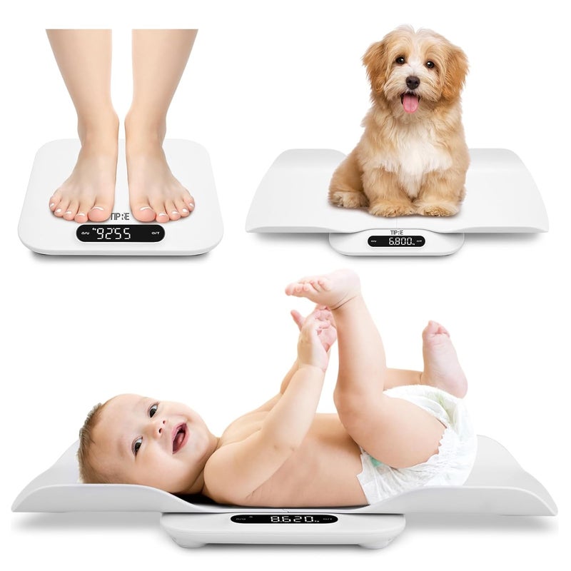 TIPRE Baby Weight Scale, Infant Scale with Detachable Tray, Pet Scale for Cat Dog, Multiple Weighing Scale for Toddler, Children, Pet and Adult Auto-Rotation LED Screen, Up to 400lb/180kg - Image 1